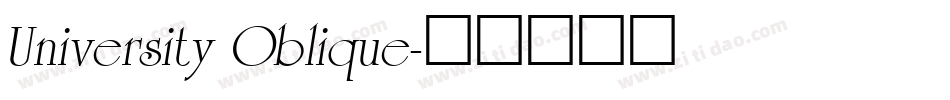 University Oblique字体转换